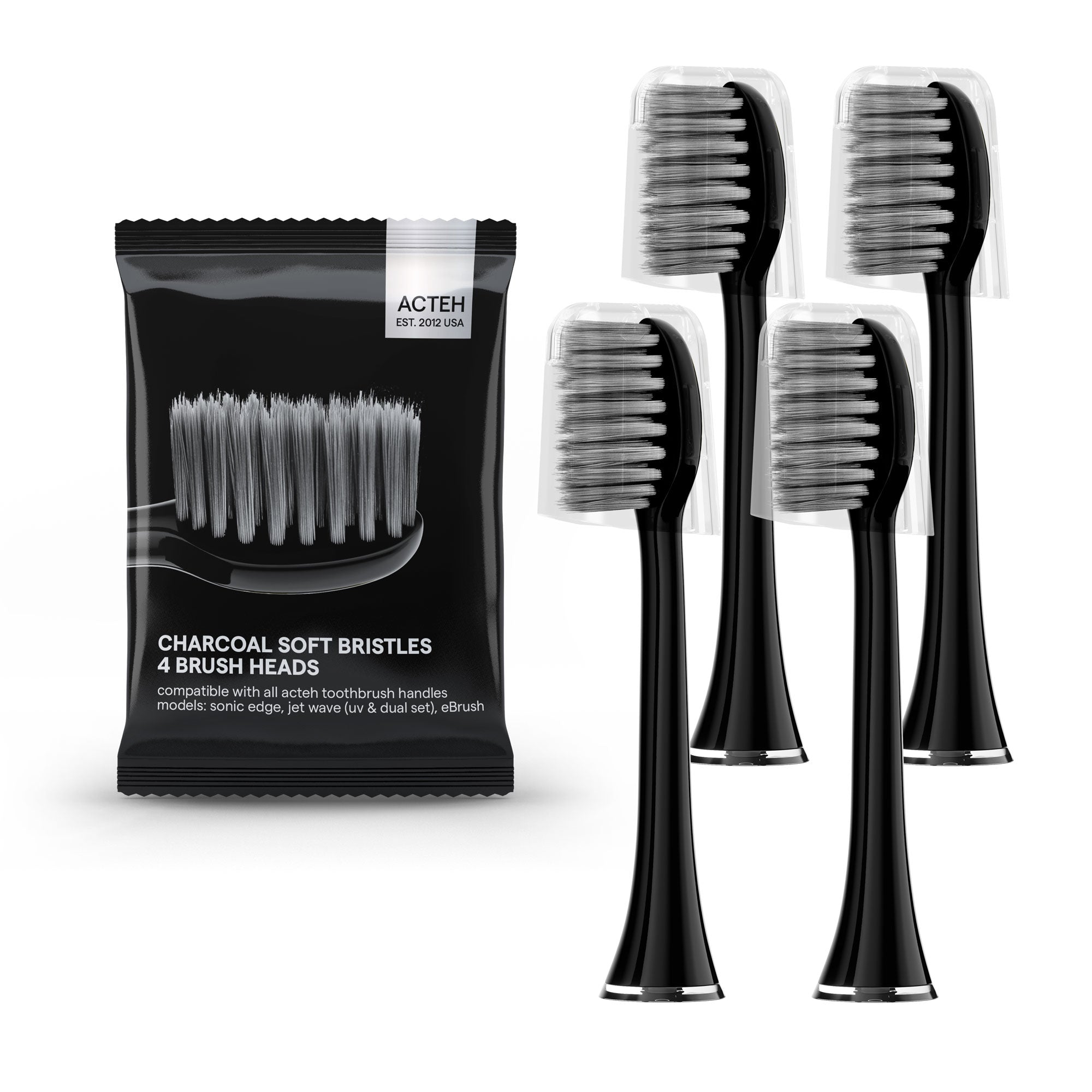 Charcoal Bristles Brush Heads JetWave Brush